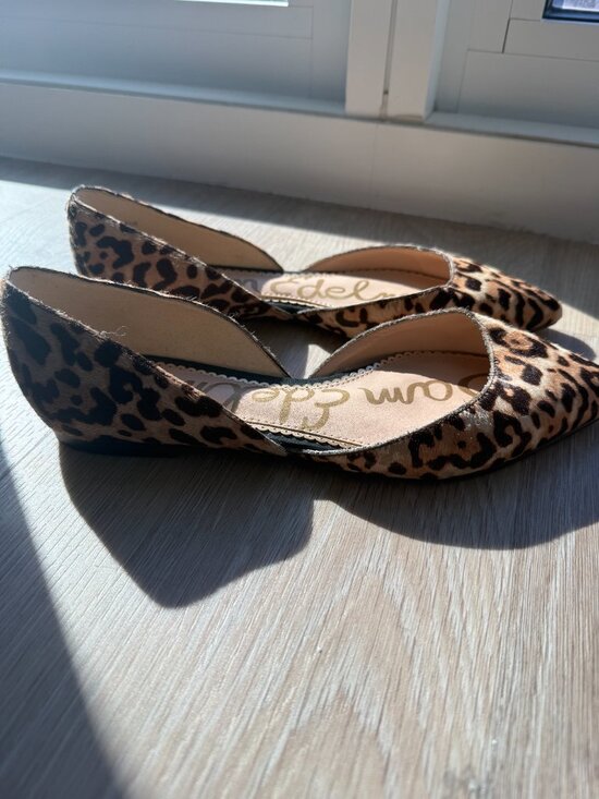Sam Edelman Rodney d'Orsay Pointed Toe Flat – Leopard Print, Size 7 - Picture 2 of 4